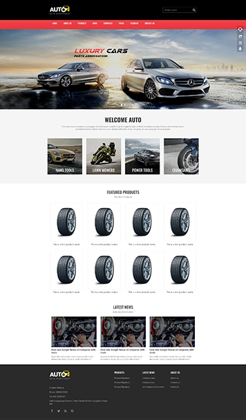 通用汽車配件用品租賃產品展示模板網站